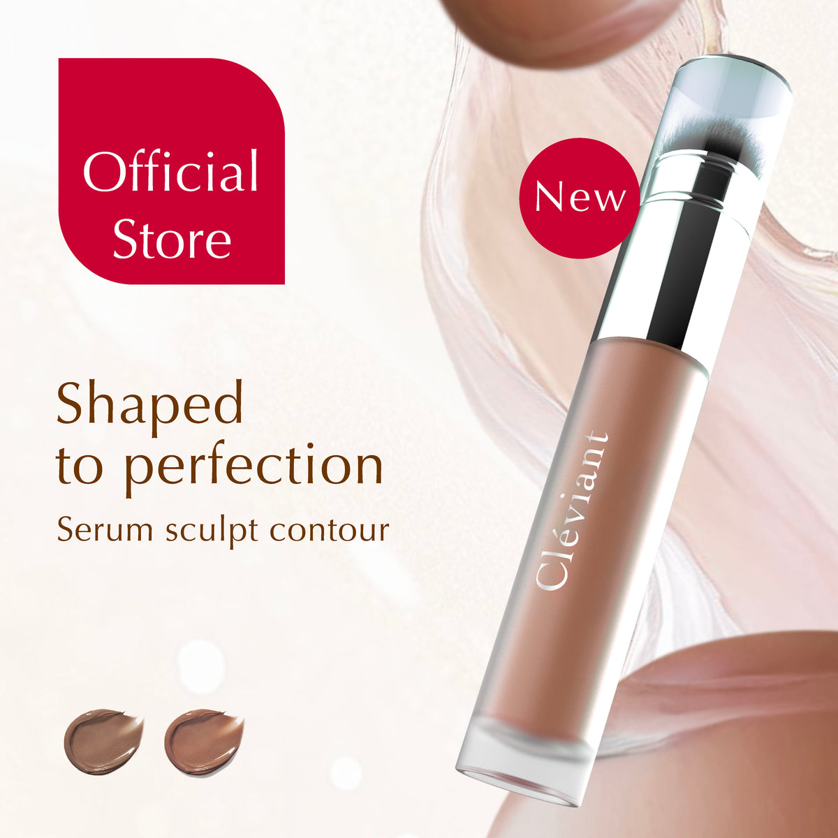 NEW Contour - Lasting Serum Sculpt Contour  |  2 in 1 Aplikator Brush | Face Contour | Seamless Liquid Contour | Hasil Natural | Bronzer