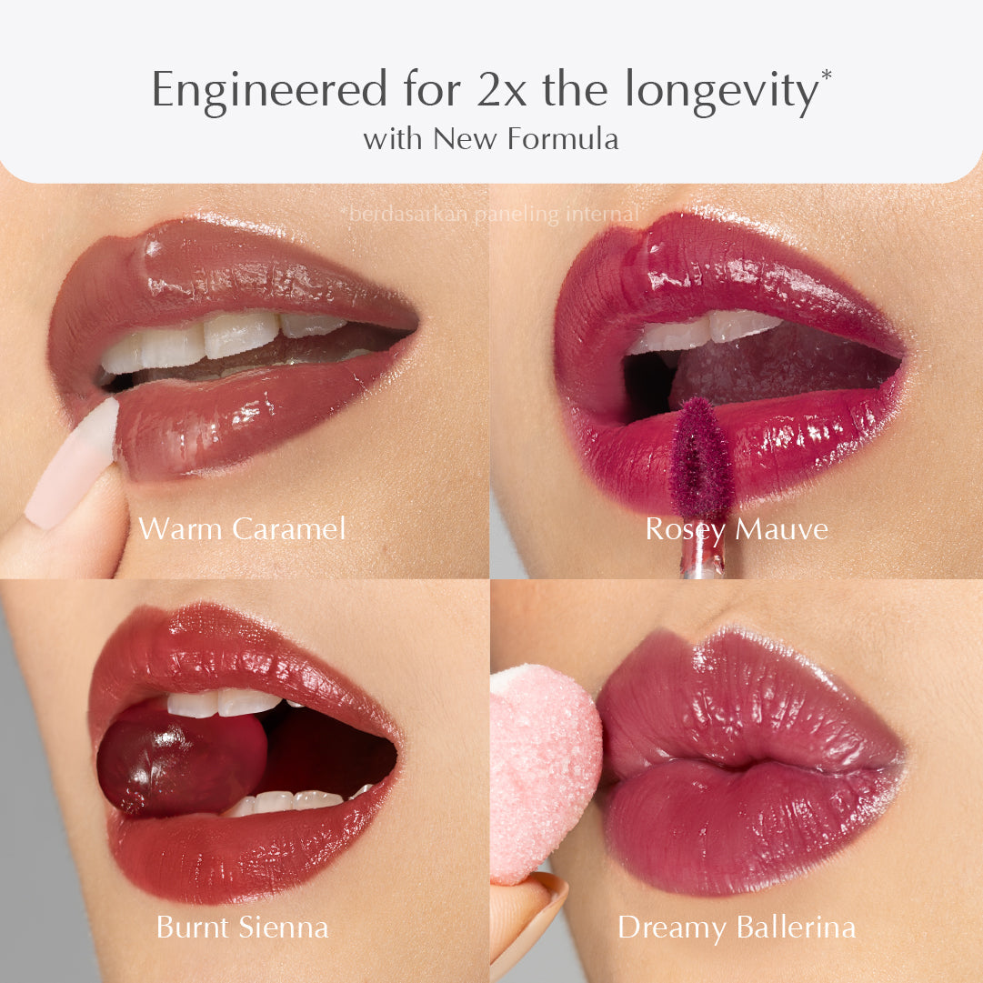 Warm Caramel Crystal Glazy Tint Cover Bibir Gelap | Lip Stain | Transferproof | Melembabkan | Bibir Gelap | Tahan Lama | Ringan | Waterproof | 2,5gr